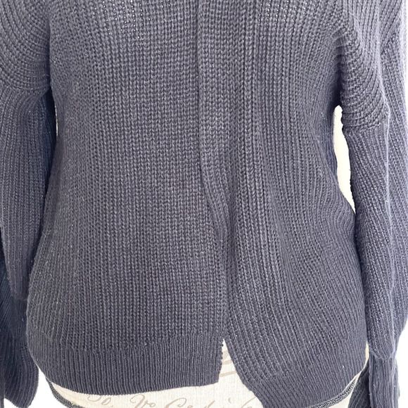 Melrose Market Womens Size Small Open Cardigan Sweater Black Bell Sleeve Knit - Picture 7 of 12